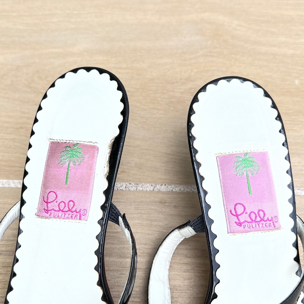 Lilly Pulitzer Y2K Kitten Heels Sandals Size 9.5 Patent Leather - Picture 5 of 11